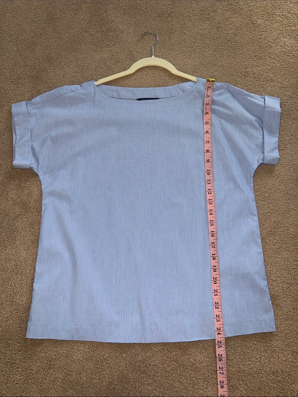 Banana Republic Powder Blue Boatneck Short Sleeve Blouse - Picture 8 of 8